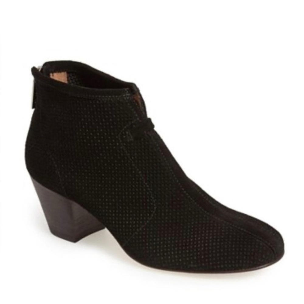 Aquatalia by Marvin K Booties Black Perforated Suede Size 9